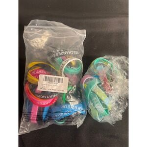 60 Pack Inspirational Silicone Wristbands Motivational Rubber Bracelets MK3326